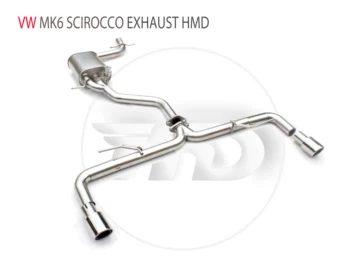 Выпускная труба из нержавеющей стали HMD, коллекторная водосточная труба, подходит для клапана автоматической модификации VW Golf 6 MK6 Scirocco