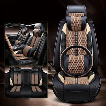 Высокое качество! Полный комплект чехлов для автомобильных сидений + чехол на руль для Lexus RX 350h 450h 500h 2023 2024 дышащая эко-подушка для сиденья