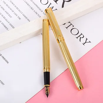 Высококачественная Перьевая ручка с металлическими чернилами из чистого золота для офисных руководителей, Подарочная ручка для деловых людей, Купить 2 подарка для отправки