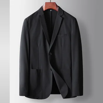 Высококачественная Тонкая офисная одежда, костюм, блейзер, пиджак на пуговицах, мужской темно-синий формальный повседневный Деловой костюм, пиджак Плюс размер M-4XL