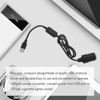 Гнездо автомобильного прикуривателя от USB 5 В до 12 В, Кабель-адаптер для преобразователя питания