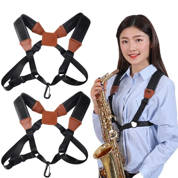 Двойной плечевой ремень для саксофона Для взрослых, детский мягкий ремень для саксофона с крючками, Регулируемые инструменты, аксессуары для саксофона S-L