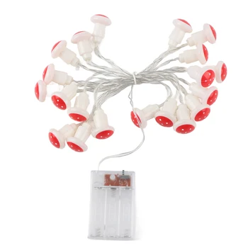 Декоративная гирлянда с батарейным блоком Источник питания Muschroom Light с гирляндой светодиодного теплого света для рождественского украшения помещений и улицы