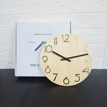Деревянные 3D Настенные Часы Современный Дизайн Скандинавское Краткое Украшение Гостиной Кухонные Часы Art Hollow Wall Watch Home Decor