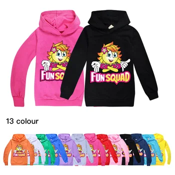 Детские игровые толстовки Fun Squad Harajuku для мальчиков и девочек, модная толстовка, весенне-осенняя детская одежда, футболка с длинными рукавами, Outerwe