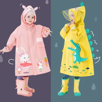 Детский дождевик из полиэстера с героями мультфильмов, светоотражающий уличный водонепроницаемый дождевик, детское непромокаемое пончо, дождевик для мальчиков и девочек