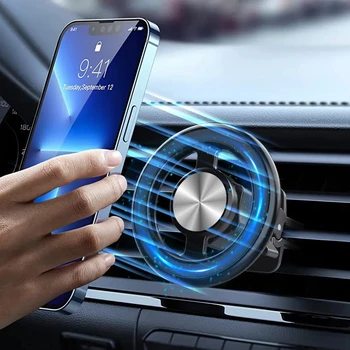 Для MagSafe Автомобильное Крепление Магнитный Держатель Телефона Подставка Автомобильное Вентиляционное Отверстие Зажим Для Мобильного Телефона GPS Кронштейн Для iPhone 14 13 12 Pro Max Plus