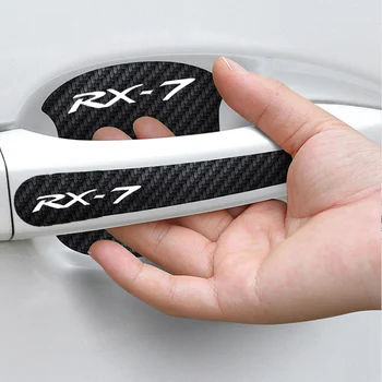 Для Mazda RX7 Логотип Защитная накладка на дверь автомобиля Украшение дверной ручки Наклейка на запястье Дверной чаши Пленка Автомобильные аксессуары