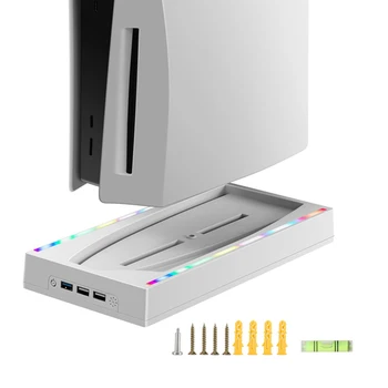 Для PS5 Вертикальная Охлаждающая Консольная Станция С RGB Подсветкой, Подставка Для Охлаждающего Вентилятора, Двойные Контроллеры, Зарядное Устройство для PS Disc & Digital Edition