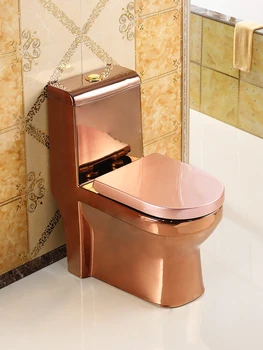 Домашний европейский туалет из розового золота, креативный арт-бар, унитаз со сливом, унитаз с защитой от запаха super swirl color