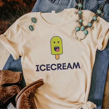 Женская футболка Icecream с комиксами, уличная одежда, топ с японским аниме, одежда y2k