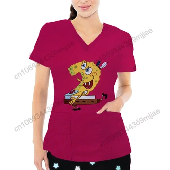 Женская футболка с V-образным вырезом и карманом Comfort One Pieces Kpop, Женская одежда Y2k, Женская футболка с коротким рукавом, Женские Милые топы