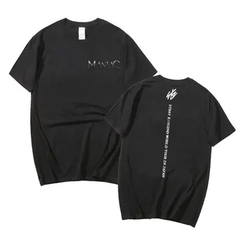 Женская футболка с буквенным принтом KPOP Stray Kids MANIAC, хлопковая футболка с круглым вырезом, повседневная футболка, летняя футболка для пары Y2K