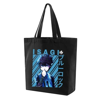 Женская холщовая сумка-тоут с синим замком из аниме Исаги Еичи в стиле харадзюку, повседневная сумка-тоут для покупок для девочек