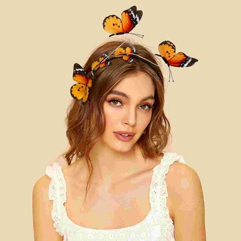 Женские резинки для волос с бабочками, женские милые головные уборы, 3D повязка на голову, головной убор Мисс
