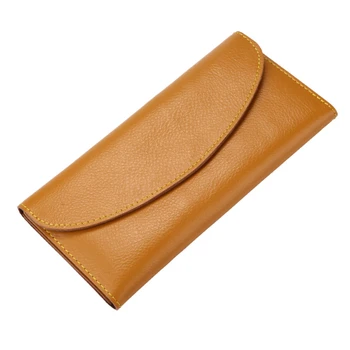 Женский длинный кошелек из натуральной кожи, модный дизайн конверта, кошельки-клатчи, женский кошелек, тонкий держатель для карт, женская сумка для наличных денег