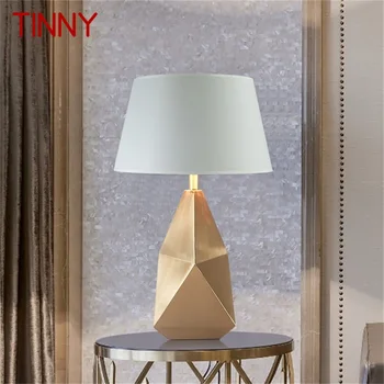 Жестяная современная настольная лампа Бронзовый светодиодный настольный светильник креативного дизайна, декоративный для дома, спальни, гостиной, офиса