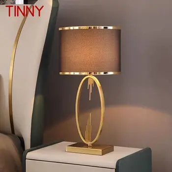 Жестяная современная настольная лампа LED Nordic Creative с простым коричневым абажуром Настольные лампы для дома, гостиной, спальни, прикроватной тумбочки