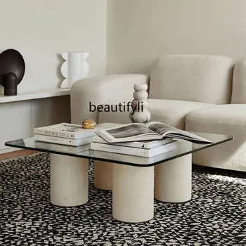 Журнальный столик в скандинавском стиле, Квадратный журнальный столик, современный минималистичный Итальянский чайный столик, незабываемый чайный столик Fantasy B & B Tea Table
