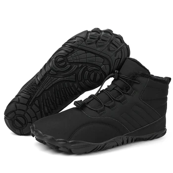 Зимние ботинки, зимняя теплая обувь для бега босиком, женские мужские резиновые тренировочные кроссовки, водонепроницаемые, нескользящие, дышащие для треккинга