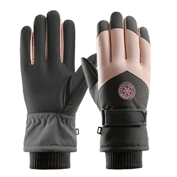 Зимние лыжные перчатки, женские теплые Мужские мотоциклетные перчатки, Снаряжение для верховой езды, защитные ветрозащитные водонепроницаемые тепловые перчатки с сенсорным экраном