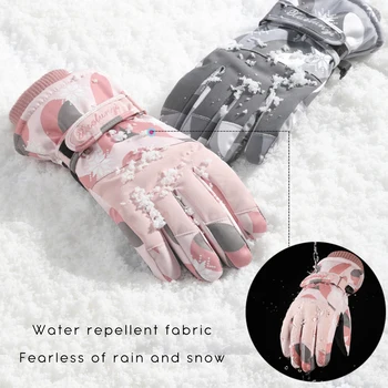 Зимние перчатки для сноуборда, теплые, водонепроницаемые, дышащие, сенсорный экран на весь палец, подходит для катания на лыжах и велосипеде в холодную погоду на открытом воздухе.