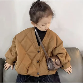 Зимняя детская коричневая куртка-парка, детская одежда большого размера, куртка для девочек и мальчиков, одежда для маленьких девочек, Зимний комбинезон, Верхняя одежда, пальто