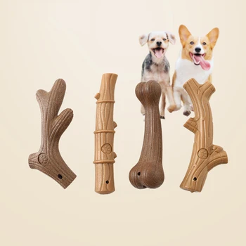Игрушки для жевания собак, палочка для чистки коренных зубов, Интересная сосновая древесина, Симпатичная форма кости, Прочный прикус, Интерактивные игрушки для щенков, зоотовары