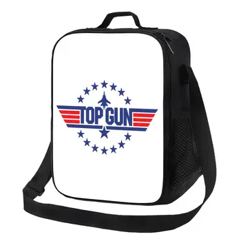 Изолированная сумка для ланча Tom Cruise Maverick Film Top Gun для пикника на открытом воздухе, портативный термоохладитель, коробка для бенто для женщин и детей