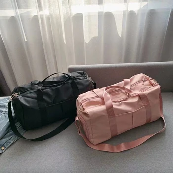 Индивидуальная спортивная сумка с вышивкой, спортивная сумка для спортзала, дорожная сумка с карманами для влажной сушки и отделением для обуви