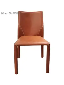 Индивидуальный итальянский минималистичный Дизайнерский обеденный стул с кожаным седлом, легкий роскошный современный ресторанный стул, Новая модель гостиничного номера