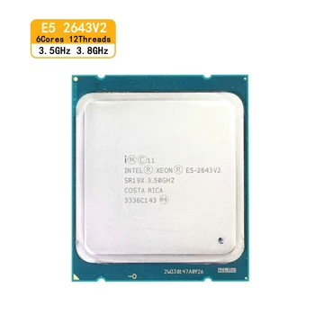 Использованный Оригинальный процессор Intel Xeon CPU E5 2643 V2 SR19X 3,50 ГГц с 6 Ядрами 25 М Памяти DDR3 LGA 2011 E5-2643V2 Для материнской платы X79