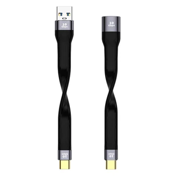 Кабель USB от мужчины / женщины к типу C, Короткий гибкий Шнур для быстрой зарядки мобильного телефона