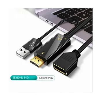 Кабель-конвертер HDMI-совместимый с разъемом Displayport-разъем 4K @ 60Hz Кабель-адаптер HDMI-совместимого преобразователя DP