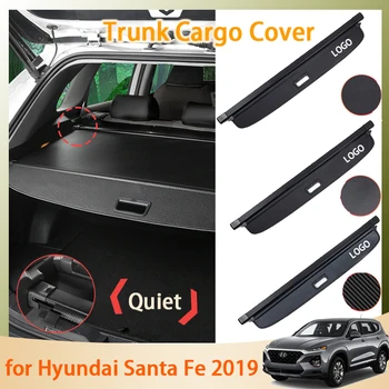 Карбоновое Волокно для Hyundai Santa Fe TM 2019 2020 2021 2022 2023 Аксессуары Коврик Для Шторки Багажника Задняя Шторка Выдвижная Против подглядывания