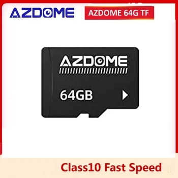 Карта памяти AZDOME 64 ГБ для автомобильной камеры AZDOME Dash Cam, Адаптеры для автомобильного видеорегистратора класса 10