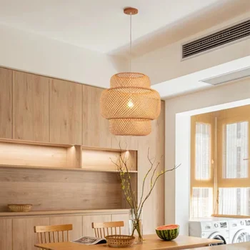 Китайская Бамбуковая плетеная бамбуковая люстра, фонарь для ресторана Teahouse, ресторан Hot Pot, креативное освещение в семье в Юго-Восточной Азии
