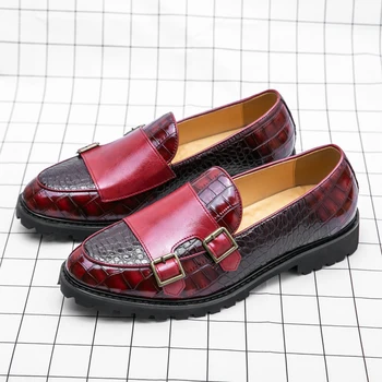 Классические брендовые мужские туфли Из натуральной кожи, Красные банкетные Мужские модельные туфли Высокого класса, Повседневная деловая обувь для Мужчин, Большой размер: 38-48