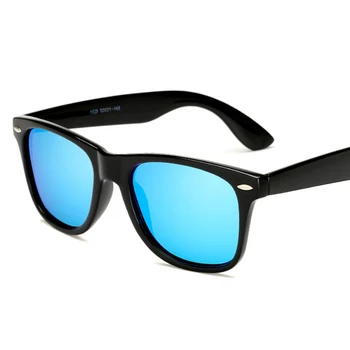 Классические солнцезащитные очки Мужские Поляризованные 2023 Женские Зеркальные линзы с синими квадратными линзами для ночного вождения с защитой UV400 Летние Солнцезащитные очки