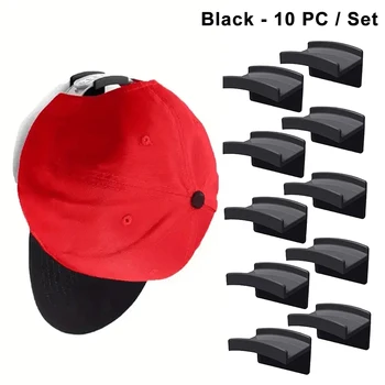 Клейкие крючки для шляп на стену (10 шт.) -Минималистичный дизайн вешалки для шляп, без сверления, прочные вешалки для шляп