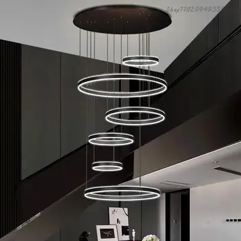 Кольцевые светодиодные светильники для современного домашнего декора, люстры, подвесные светильники, кольцевые лампы для гостиной, подвесные светильники для потолочного освещения в помещении