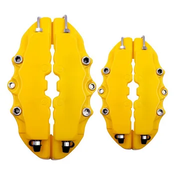 Комплекты чехлов для автомобильных суппортов Желтый 3D стиль 4 шт. Аксессуары Замена передних/задних частей тормозного суппорта Новый практичный прочный