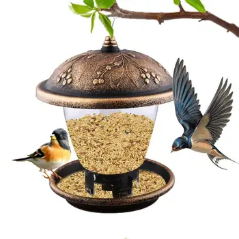 Кормушка для птиц в форме павильона, высококачественная кормушка для птиц, антикварная кормушка для диких птиц, защита от белок, подвесная кормушка для птиц для сада