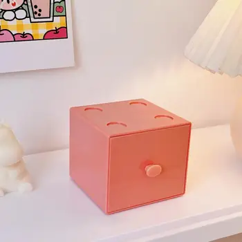 Коробка для хранения мелочей Легкий настольный органайзер Пластиковый пылезащитный Удобный футляр для мелочей Коробка для макияжа