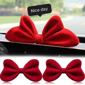 Красный галстук-бабочка, накладные накладки на центральную консоль салона автомобиля, декоративные украшения, Красный галстук-бабочка, подарок для девушки, женщины