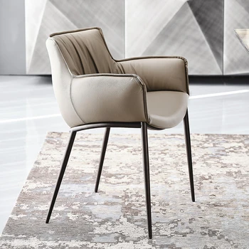 Кресла современного дизайна, кожаные стулья, Стулья для гостиной, Уникальный Металлический Обеденный стул