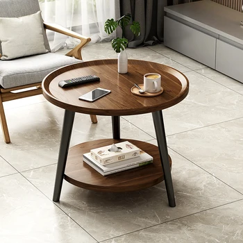 Круглые журнальные столики премиум-класса, деревянные, современные кофейные столики минималистского дизайна, мебель для гостиной, вспомогательный салон, прихожая