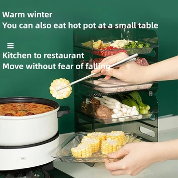 Кухонная тарелка для приготовления горячих блюд, стеллаж для хранения косметики, многослойная тарелка для приготовления горячих блюд, тарелка для приготовления пищи