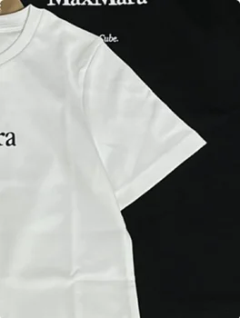 Летние свободные хлопковые футболки с круглым вырезом и коротким рукавом с принтом Lettet для женщин 2023 года