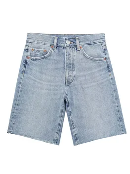 Лето 2023, Новые женские свободные повседневные узкие брюки с широкими штанинами, джинсовые шорты с высокой талией в стиле ретро